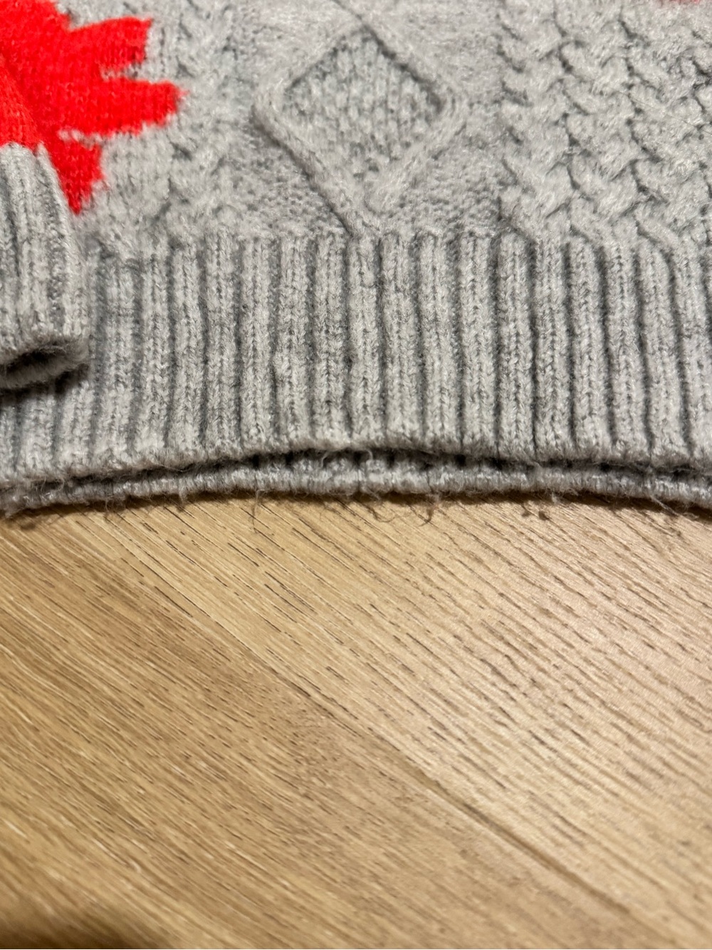 Anthropologie Maeve Gray Sweater with Red Flowers - Picture 5 of 5